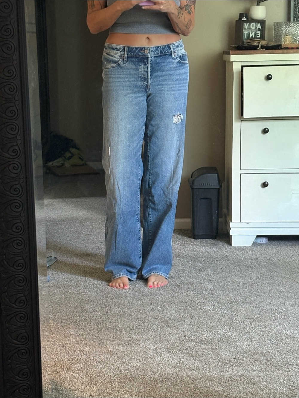 Express medium Wash straight-Leg Women’s Jeans size 8L